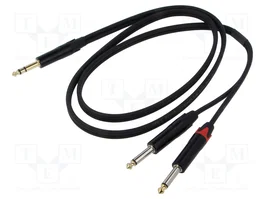 REDS MUSIC Câble Jack 6,3mm stéréo 1,5m noir
