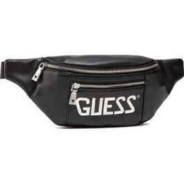 Guess Sac Banane En Tissu Et Cuir Noir Pour Hommes - 39 x 14 x 7 cm