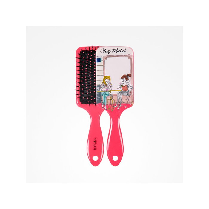 Bifull Brosse Raquette Top Beauty Rose - Brosse à cheveux ergonomique avec poils anti-cassants et pointes arrondies pour démêler sans tirer Bifull Brosse Raquette Top Beauty Rose - Brosse à cheveux ergonomique avec poils anti-cassants et pointes arrondies pour démêler sans tirer