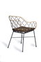 GINER Y COLOMER - Lot de 2 fauteuils en rotin naturel avec pieds en métal et coussins - Dimensions siège : 39 x 43 cm