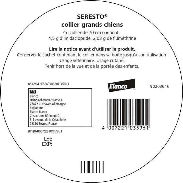 Seresto Collier Anti-Puces et Anti-Tiques pour Chiens +8kg, 2 Unités - Protection Jusqu'à 8 Mois