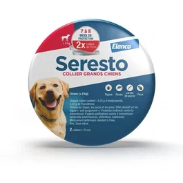 Seresto Collier Anti-Puces et Anti-Tiques pour Chien +8kg, 2 unités