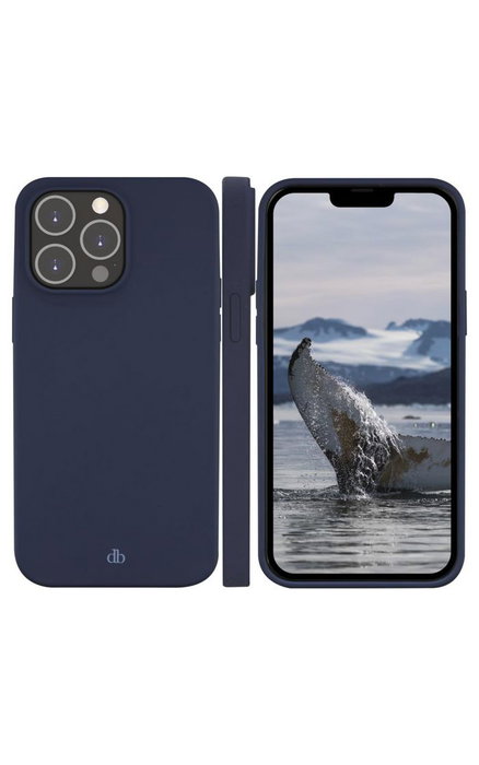 dbramante1928 Coque transparente écologique pour iPhone 14 Pro Max Pacific Blue - Protection anti-choc, recyclée, compatible charge sans fil