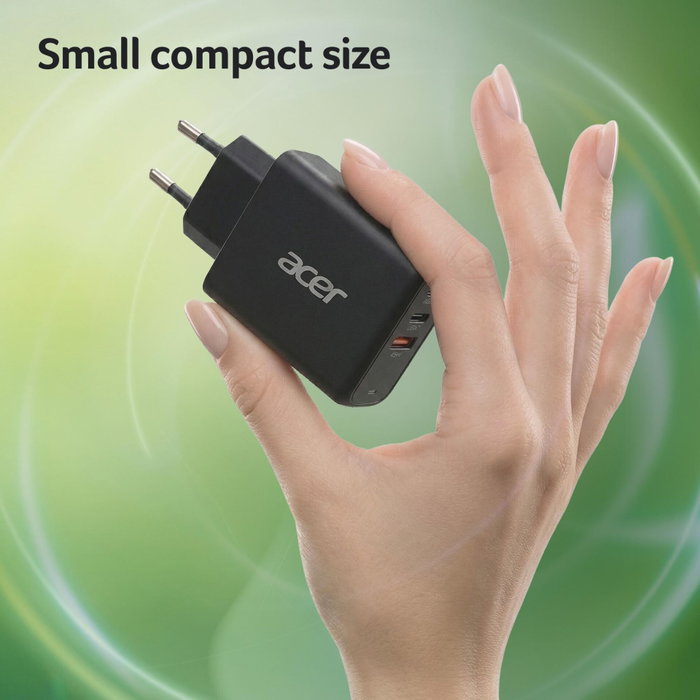 Acer OPD611 Adaptateur de charge 67 W USB-C GaN avec 2x USB-C et 1x USB-A Acer OPD611 Adaptateur de charge 67 W USB-C GaN avec 2x USB-C et 1x USB-A