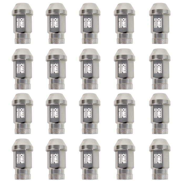 Omp Speed Jeu De 20 Écrous En Aluminium M12x1.25 Clé De 19 Longueur 40 mm Couleur Gris Aluminium 7075 OMPS09911204 Omp Speed Jeu De 20 Écrous En Aluminium M12x1.25 Clé De 19 Longueur 40 mm Couleur Gris Aluminium 7075 OMPS09911204