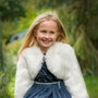 Disney Robe fille toréador blanche avec nœud et broderie pailletée, couleur bleu - taille 3-4 ans (modèles aléatoires)