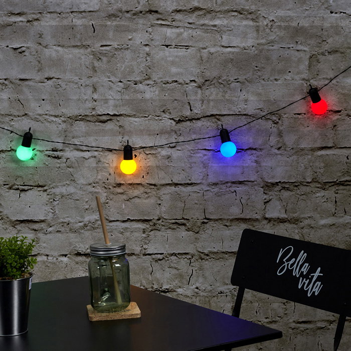 Home Deco Factory Guirlande Lumineuse Extérieure 10 LED Colorées 500 cm