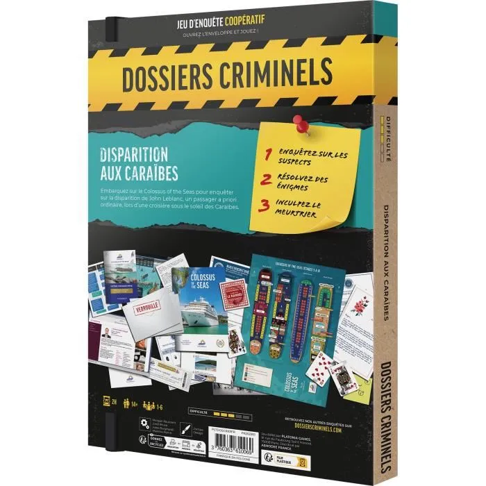 Asmodee - Disparition aux Caraïbes - Jeu d'enquête - À partir de 18 ans - Fabriqué en France - Version française