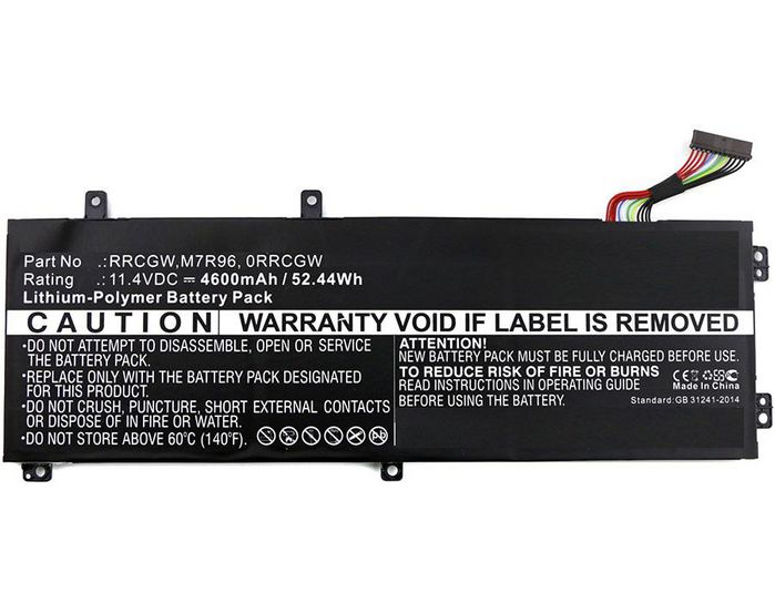 CoreParts Batterie d'Ordinateur Portable pour Dell Precision 15 5510 et XPS 15 9550, Li-Pol 52.44Wh 11.4V 4600mAh, Noir CoreParts Batterie d'Ordinateur Portable pour Dell Precision 15 5510 et XPS 15 9550, Li-Pol 52.44Wh 11.4V 4600mAh, Noir