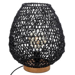 Atmosphera Lampe de table noire collection Tressé, E27
