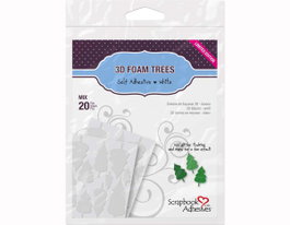 Scrapbook Adhesives by 3L Adhésif mousse 3D arbres blanc tailles assorties 20u.