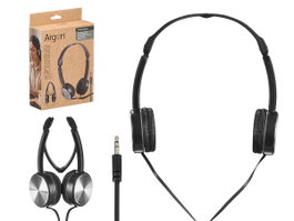 Argon Casque Audio Filaire Noir en Plastique 14x17x5 cm Câble 1,2 m (Set de 12)