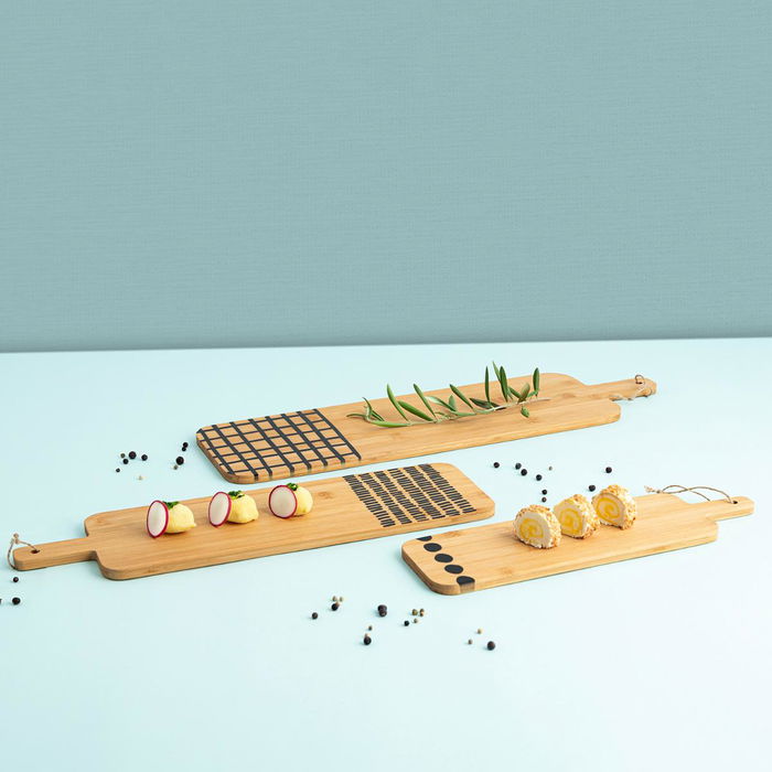 Bidasoa Planche à Découper Zigzag Bambou 45x13x1 cm Bois