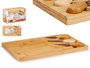 KINVARA Ensemble de 4 pièces planche en bambou avec 3 ustensiles Marron