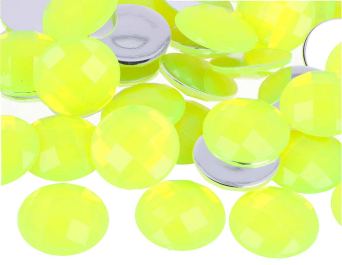 Innspiro Gemas acryliques circulaires jaune fluor 25mm - 100 unités Innspiro Gemas acryliques circulaires jaune fluor 25mm - 100 unités