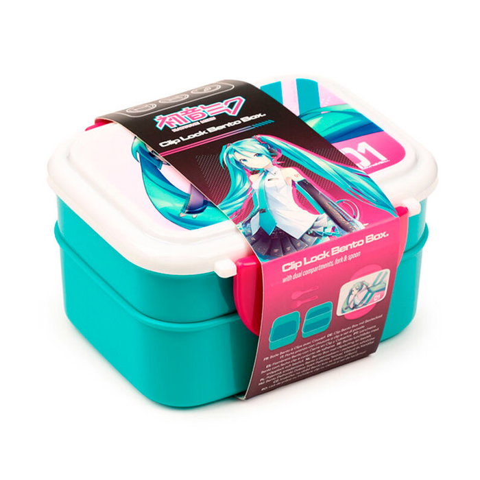 PUCKATOR - Sandwich Maker (Grille-pain à sandwich) Hatsune Miku avec couverts en polypropylène sans BPA - Taille: 9x15,5x14 cm