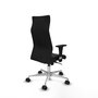 Piqueras Y Crespo Fauteuil Albacete Noir avec Mécanisme Synchro et Base en Aluminium