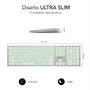 Subblim Master Clavier Rétroéclairé Sans Fil Multidispositif Bluetooth 5.2 USB 2.4G Couleur Argent/Blanc QWERTY Espagnol