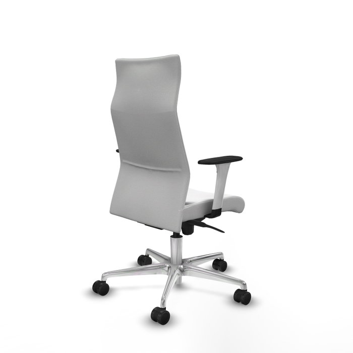 Piqueras Y Crespo Fauteuil Albacete Blanc avec Mécanisme Synchrone et Base Aluminium