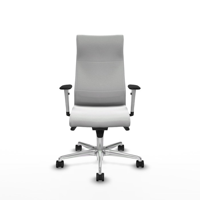Piqueras Y Crespo Fauteuil Albacete Blanc avec Mécanisme Synchrone et Base Aluminium