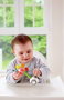 Hape - Sonajero-mordedor flor shake & sparkle rattle 0-18 m - Jouet d'éveil et anneau de dentition pour bébé de 0 à 18 mois