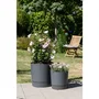 Garden Id Plano - Pot de fleurs avec réserve rond, 39 cm de diamètre, 32 L, hauteur 38 cm, gris métallique