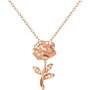 Disney Pendentif La Belle et la Bête Rose en Argent 925 - Collier Bijou Fantaisie