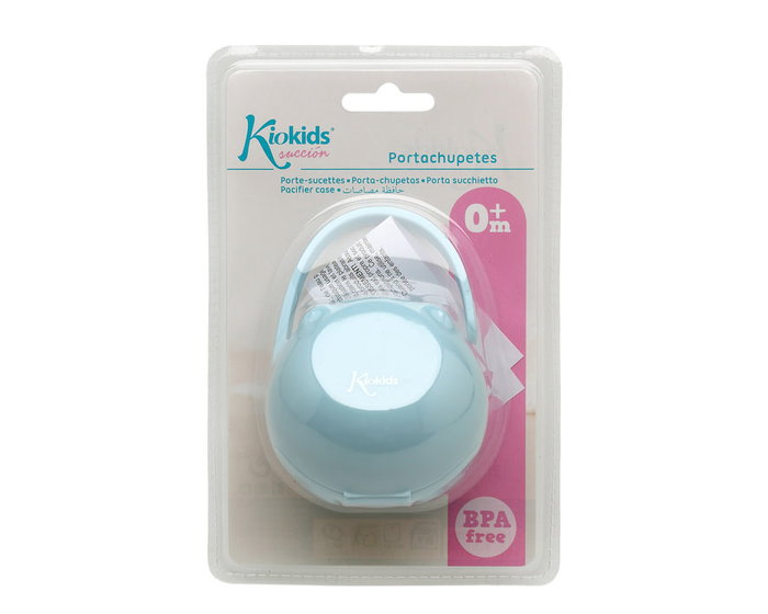 KioKids Porte-tétine avec Crochet Bleu, Capacité 1 Pièce, pour Bébé dès 0 Mois, Pratique et Hygiénique