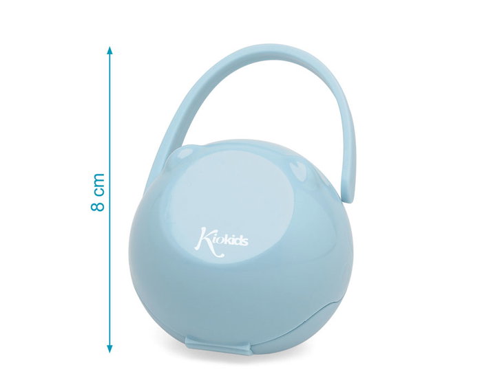 KioKids Porte-tétine avec Crochet Bleu, Capacité 1 Pièce, pour Bébé dès 0 Mois, Pratique et Hygiénique