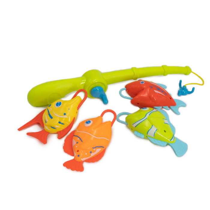 TACHAN - Jeu de pêche pour baignoire avec canne et 4 poissons colorés - Développe la motricité fine et coordination - Dès 3 ans