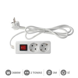 GSC Evolution Base multiple Série Standard 2T avec interrupteur, 3x1.5mm, 3M, Blanco