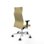 Piqueras Y Crespo Fauteuil Albacete, Similicuir Crème, Mécanisme Synchrone, Base Aluminium