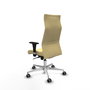 Piqueras Y Crespo Fauteuil Albacete, Similicuir Crème, Mécanisme Synchrone, Base Aluminium