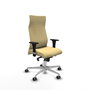Piqueras Y Crespo Fauteuil Albacete, Similicuir Crème, Mécanisme Synchrone, Base Aluminium