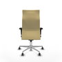 Piqueras Y Crespo Fauteuil Albacete, Similicuir Crème, Mécanisme Synchrone, Base Aluminium