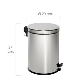 MAURER Poubelle inoxydable 5 litres argentée