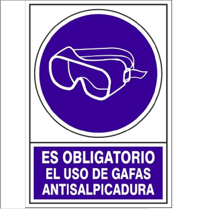 DUVER Signal d'obligation de port de lunettes de protection contre les éclaboussures, 345 x 245 mm DUVER Signal d'obligation de port de lunettes de protection contre les éclaboussures, 345 x 245 mm