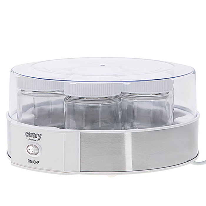 Camry CR4519 Yaourtière Blanche 20 W 24 x 11,5 cm 7 Pots en Verre avec Couvercle Camry CR4519 Yaourtière Blanche 20 W 24 x 11,5 cm 7 Pots en Verre avec Couvercle