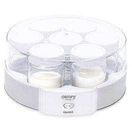 Camry CR4519 Yaourtière Blanche 20 W 24 x 11,5 cm 7 Pots en Verre avec Couvercle