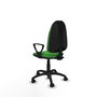 PIQUERAS Y CRESPO Chaise de bureau Algarra, tissu vert, mécanisme de contact permanent