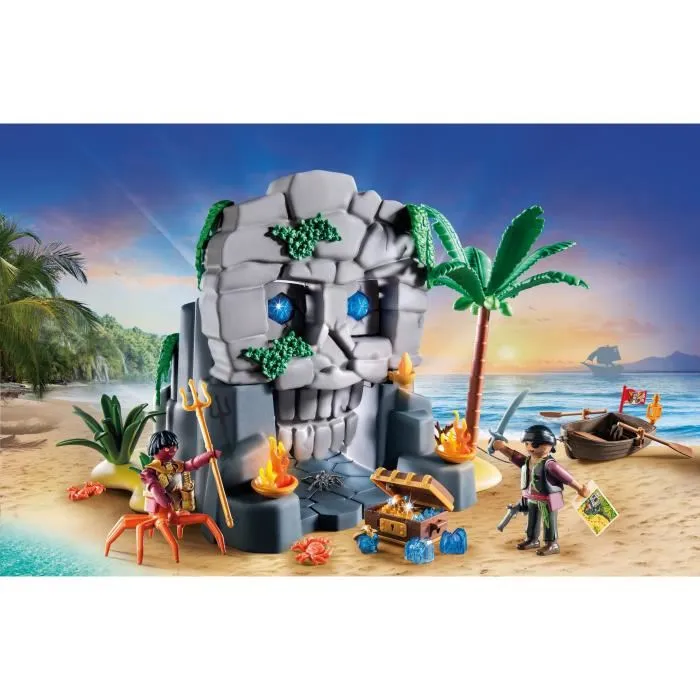 PLAYMOBIL 71531 Île au Trésor Pirate et Monstre Marin, Jeu d'Aventure avec Bateau et Personnages, pour Enfants dès 4 Ans