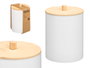 Berilo Bote en Plastique avec Couvercle en Bambou Blanc 9 x 13 x 9 cm (Set de 24)