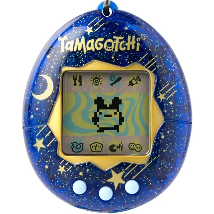 Bandai Tamagotchi Original - Starry Night - Animal de compagnie virtuel électronique avec écran couleur, 3 boutons et jeux - Nostalgie 1997 Bandai Tamagotchi Original - Starry Night - Animal de compagnie virtuel électronique avec écran couleur, 3 boutons et jeux - Nostalgie 1997