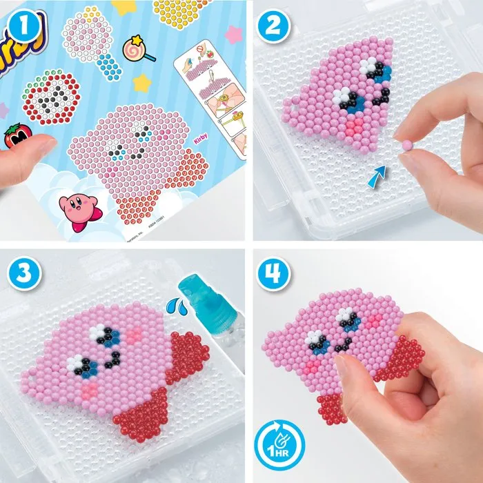 Aquabeads - Kit Créatif Porte-Clés - Kirby - Perles à Différentes Couleurs - À Partir de 4 Ans - Modèles Personnalisables