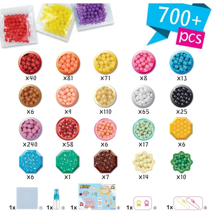 Aquabeads - Kit Créatif Porte-Clés - Kirby - Perles à Différentes Couleurs - À Partir de 4 Ans - Modèles Personnalisables