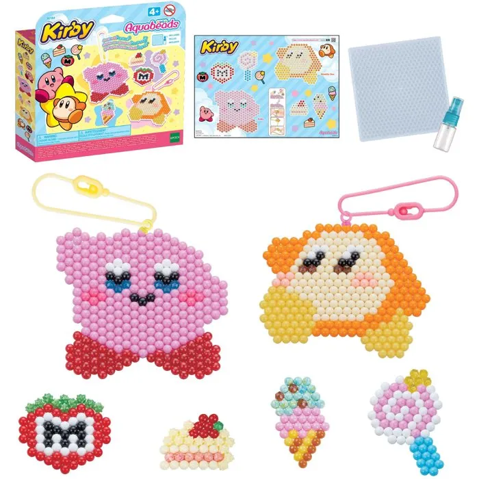 Aquabeads - Kit Créatif Porte-Clés - Kirby - Perles à Différentes Couleurs - À Partir de 4 Ans - Modèles Personnalisables