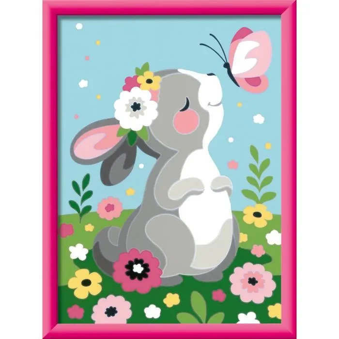 Ravensburger - Kit de Peinture par Numéros CreArt Kids 25836 - Lapin et Papillon - 18x24 cm - À Partir de 7 Ans