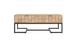 GINER Y COLOMER Table basse en bois de manguier sculpté 120 cm