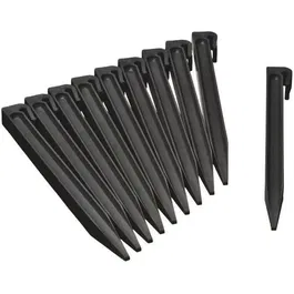 Nature - Ancres pour bordure de jardin en polyéthylène recyclé, noir - Lot de 10 piquets - H26,7 x 1,9 x 1,8 cm