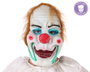 Atosa Masque de Clown Blanc avec Nez Rouge et Cheveux en Vinyle